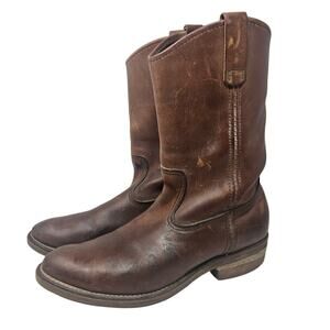 Vintage Red Wing Pecos 1155 9 Brown Leather Western Work Boot Rodeo Ranch